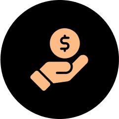 Hand holding a coin with a dollar sign symbolizing money or payment.