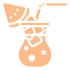 A stylized hookah emitting smoke.