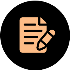 Icon of a document with a pencil for writing or editing.
